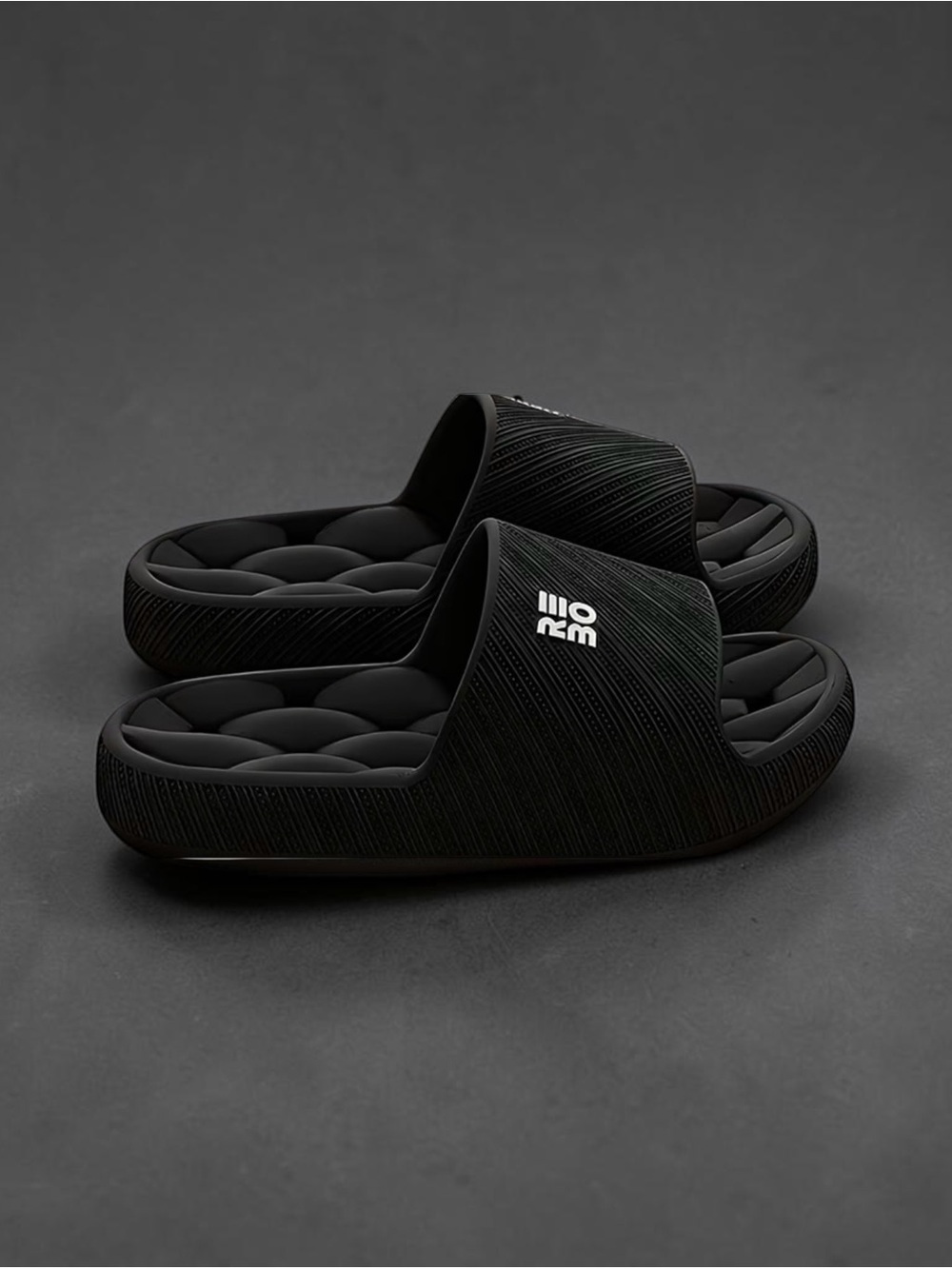 Men's Black BMB Bamboo Slide Sandals - Branded Comfort Slides